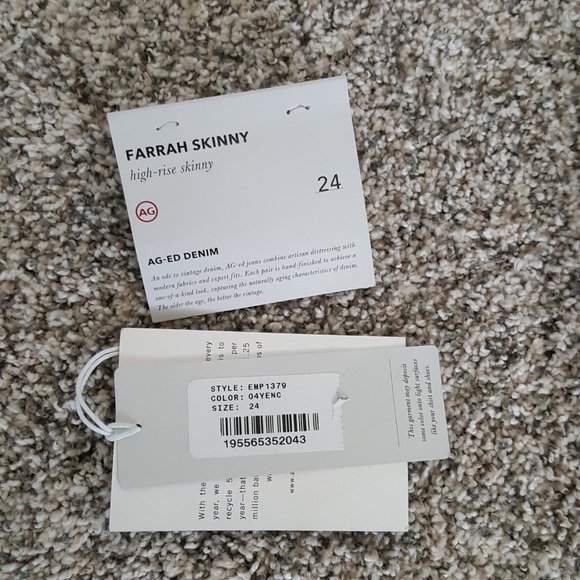 NEW AG Farrah High-Rise Skinny in 4 Years Encore Size 24 Inseam 30 - Picture 14 of 14